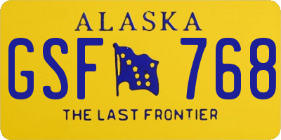 AK license plate GSF768
