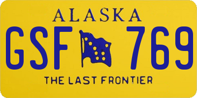 AK license plate GSF769