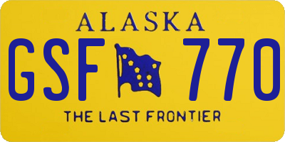 AK license plate GSF770