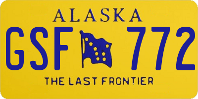AK license plate GSF772