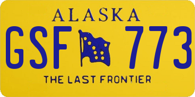 AK license plate GSF773