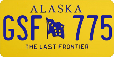 AK license plate GSF775