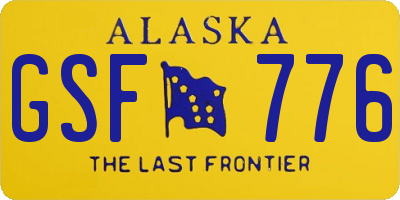 AK license plate GSF776