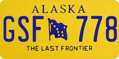AK license plate GSF778