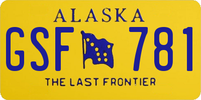AK license plate GSF781