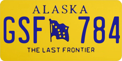 AK license plate GSF784