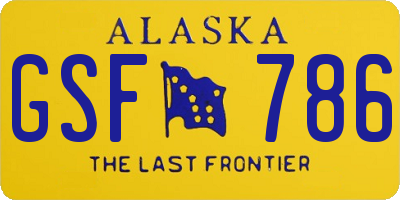 AK license plate GSF786