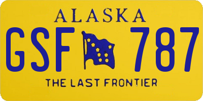 AK license plate GSF787