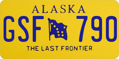AK license plate GSF790