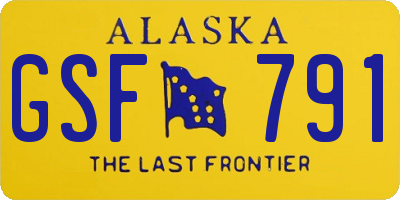 AK license plate GSF791