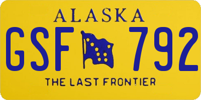 AK license plate GSF792