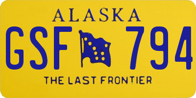 AK license plate GSF794