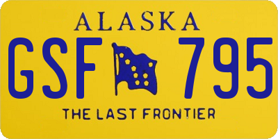 AK license plate GSF795