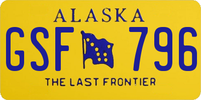AK license plate GSF796