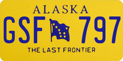 AK license plate GSF797