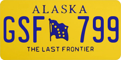 AK license plate GSF799