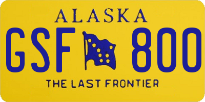 AK license plate GSF800