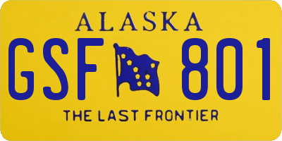 AK license plate GSF801