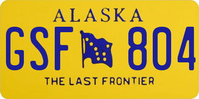 AK license plate GSF804