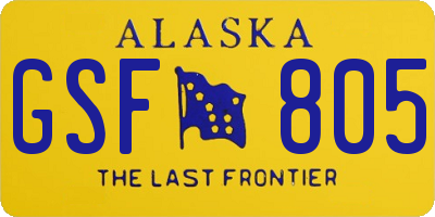 AK license plate GSF805