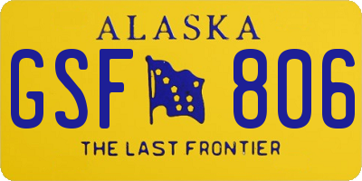 AK license plate GSF806
