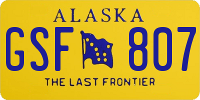 AK license plate GSF807