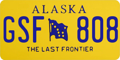 AK license plate GSF808