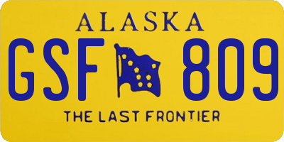 AK license plate GSF809