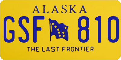 AK license plate GSF810