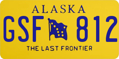 AK license plate GSF812