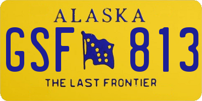 AK license plate GSF813
