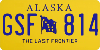 AK license plate GSF814