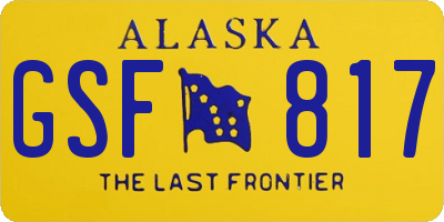 AK license plate GSF817