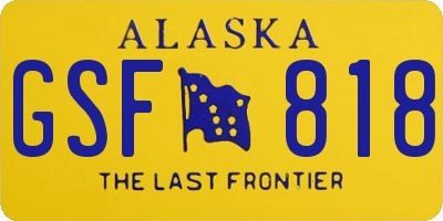 AK license plate GSF818