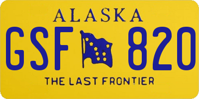 AK license plate GSF820