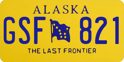 AK license plate GSF821