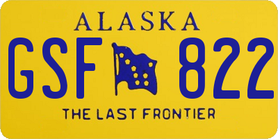 AK license plate GSF822