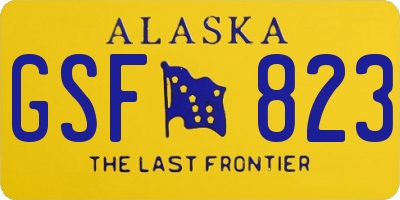 AK license plate GSF823