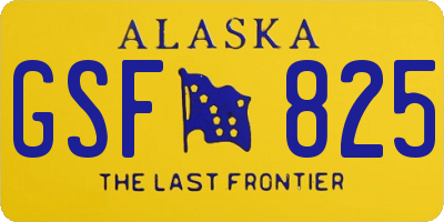 AK license plate GSF825
