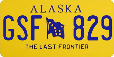 AK license plate GSF829