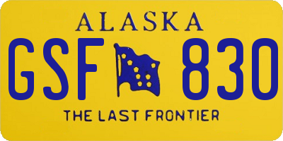 AK license plate GSF830