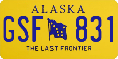 AK license plate GSF831