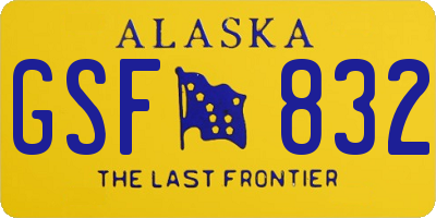 AK license plate GSF832