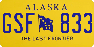 AK license plate GSF833