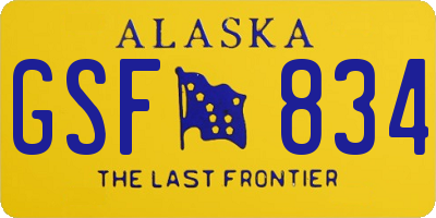 AK license plate GSF834