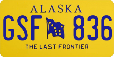 AK license plate GSF836