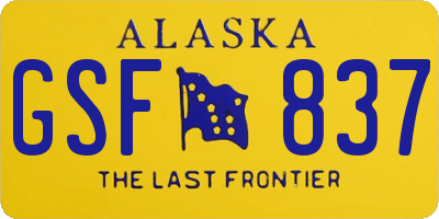 AK license plate GSF837