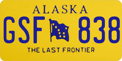 AK license plate GSF838