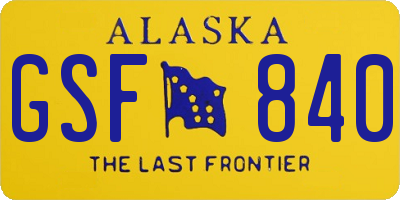 AK license plate GSF840