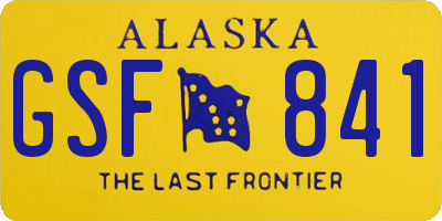 AK license plate GSF841